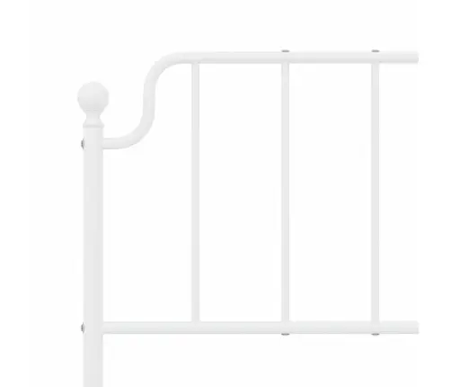 Metallist Voodiraam Peatsi Ja Jalutsiga , Valge, 135 X 190 Cm