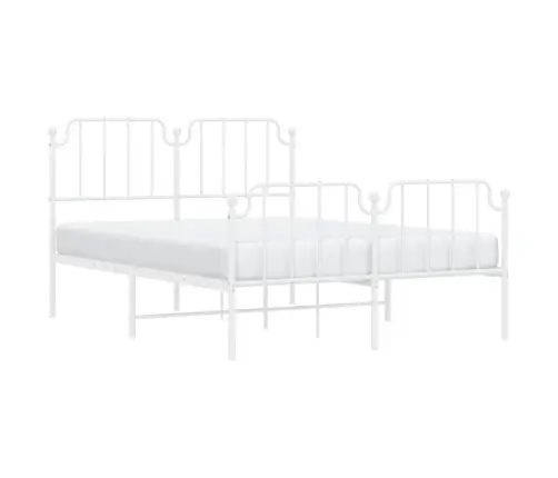 Lovos Rėmas Su Galvūgaliu/Kojūgaliu, Baltas, 140X190cm Metalas
