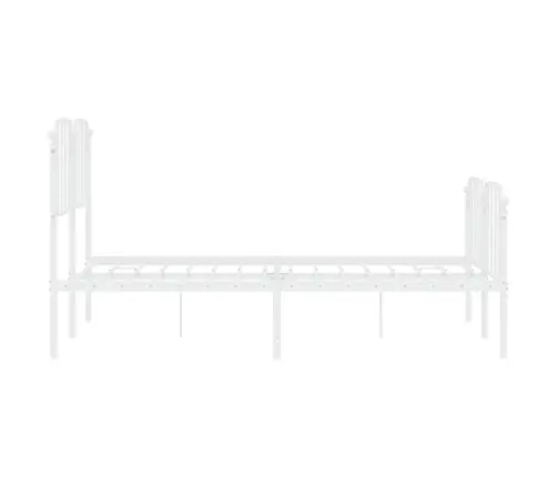 Gultas Rāmis Ar Galvgali Un Kājgali, Balts Metāls, 140X200 Cm Vidaxl