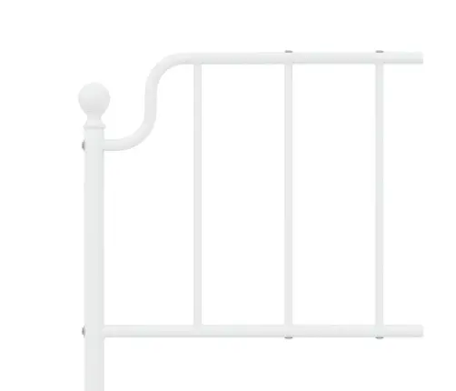 Gultas Rāmis Ar Galvgali Un Kājgali, Balts Metāls, 140X200 Cm Vidaxl