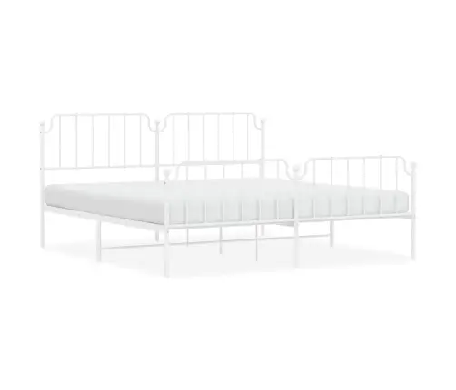 Lovos Rėmas Su Galvūgaliu/Kojūgaliu, Baltas, 193X203cm Metalas