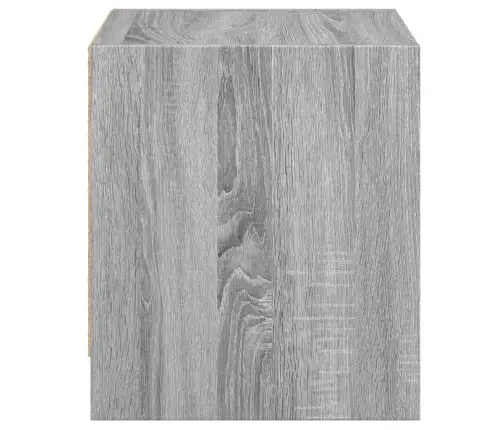 Naktinė Spintelė Su Stiklinėmis Durelėmis, Pilka, 35X37X42Cm