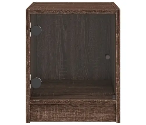 Naktsskapīši Ar Stikla Durvīm, 2 Gab., Brūna Ozola, 35X37X42 Cm Vidaxl