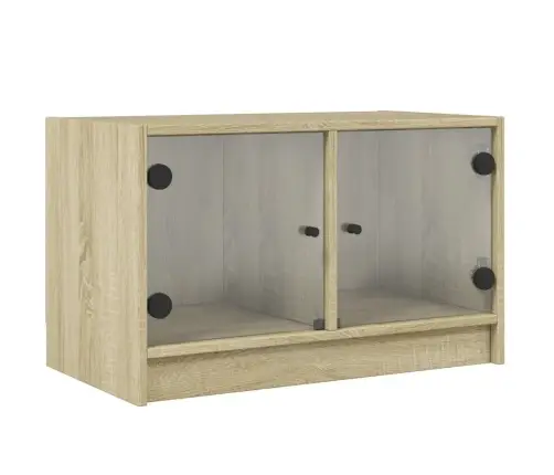 Tv Spintelė Su Stiklinėmis Durelėmis, Ąžuolo, 68X37X42Cm Tv Spintelė Su Stiklinėmis Durelėmis, Ąžuolo, 68X37X42Cm