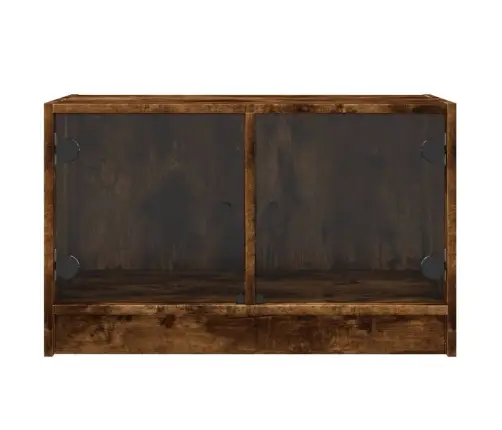 Tv Spintelė Su Stiklinėmis Durelėmis, Dūminė Ąžuolo, 68X37X42Cm