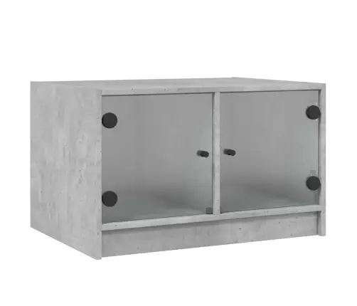 Kafijas Galdiņš Ar Stikla Durvīm, Betona Pelēks, 68X50X42 Cm Vidaxl Kafijas Galdiņš Ar Stikla Durvīm, Betona Pelēks, 68X50X42 Cm Vidaxl