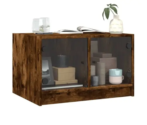 Kohvilaud Klaasustega, Suitsutatud Tamm, 68 X 50 X 42 Cm