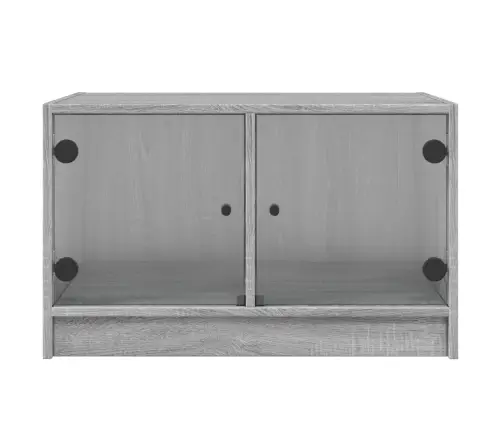 Kavos Staliukas Su Stiklinėmis Durelėmis, Pilkas, 68X50X42Cm