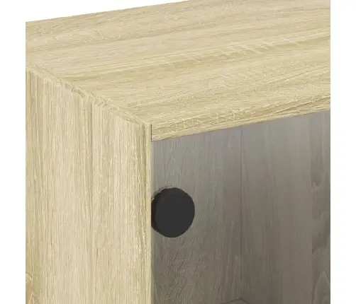 Tv Skapītis Ar Stikla Durvīm, Ozola Krāsa, 102X37X42 Cm Vidaxl