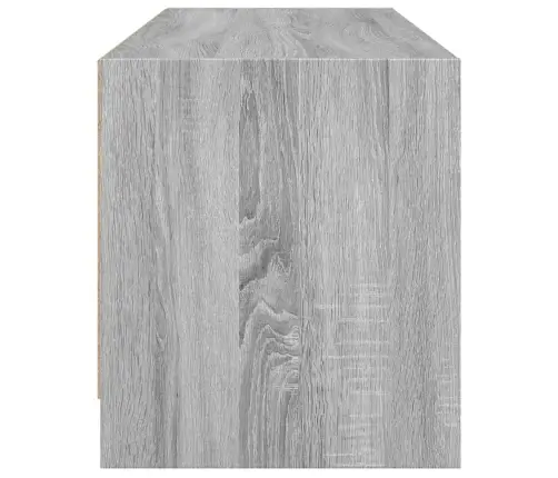 Tv Skapītis Ar Stikla Durvīm, Pelēka Ozola, 102X37X42 Cm Vidaxl