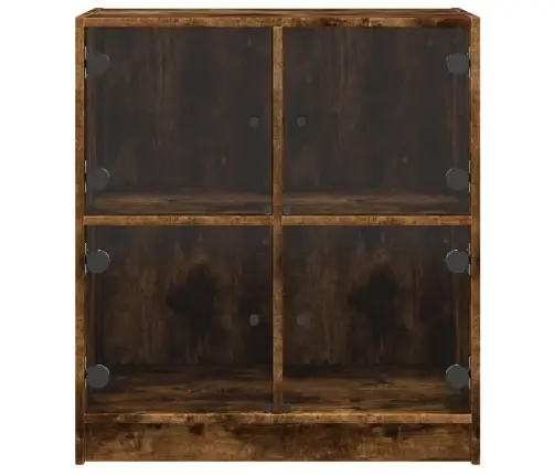 Šoninė Spintelė Su Stiklinėmis Durelėmis, Dūminė, 68X37X75,5Cm