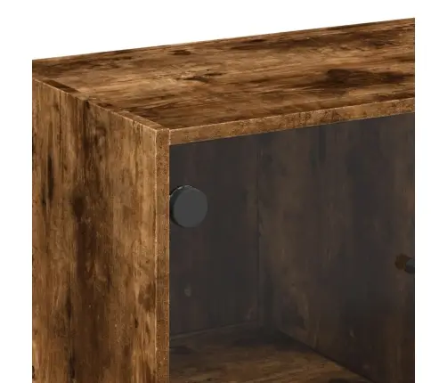 Šoninė Spintelė Su Stiklinėmis Durelėmis, Dūminė, 68X37X75,5Cm