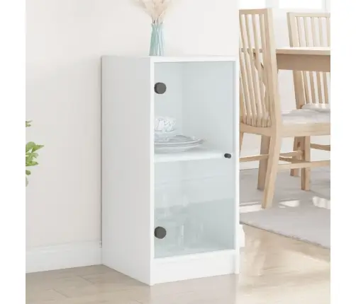 Skapītis Ar Stikla Durvīm, Balts, 35X37X75,5 Cm Vidaxl