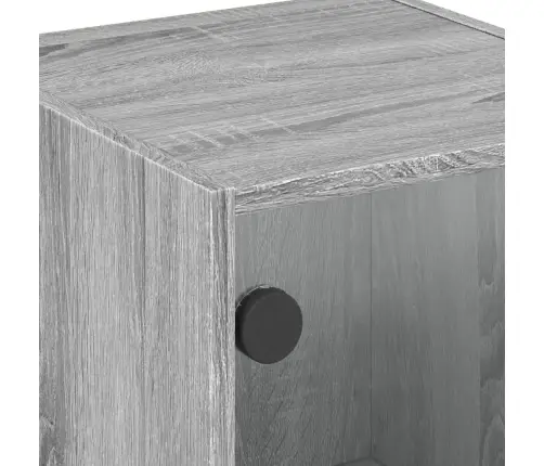 Klaasustega Külgkapp, Hall Sonoma Tamm, 35 X 37 X 75,5 Cm