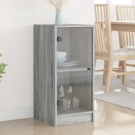 Klaasustega Külgkapp, Hall Sonoma Tamm, 35 X 37 X 75,5 Cm