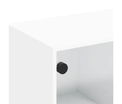 Tv Skapītis Ar Stikla Durvīm, Balts, 102X37X42 Cm Vidaxl