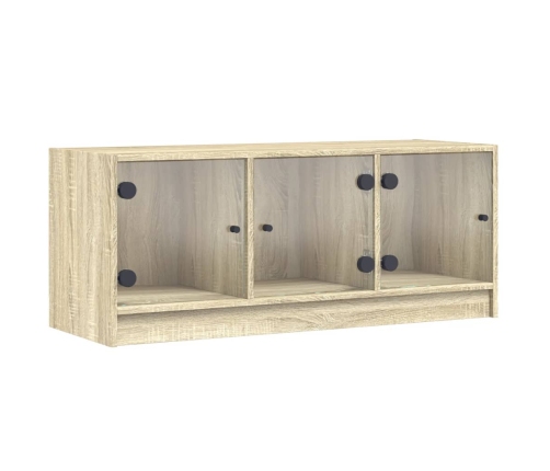 Tv Skapītis Ar Stikla Durvīm, Ozola Krāsa, 102X37X42 Cm Vidaxl