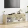 Tv Spintelė Su Stiklinėmis Durelėmis, Ąžuolo, 102X37X42Cm