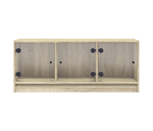 Tv Skapītis Ar Stikla Durvīm, Ozola Krāsa, 102X37X42 Cm Vidaxl