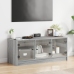 Tv Spintelė Su Stiklinėmis Durelėmis, Pilka Ąžuolo, 102X37X42Cm