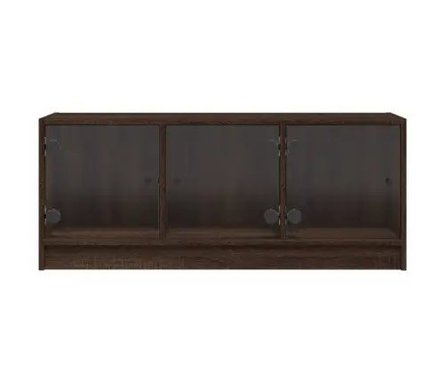 Tv Skapītis Ar Stikla Durvīm, Brūna Ozola, 102X37X42 Cm Vidaxl