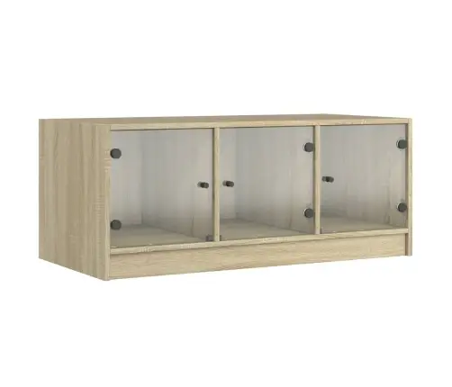 Kavos Staliukas Su Stiklinėmis Durelėmis, Ąžuolo, 102X50X42Cm