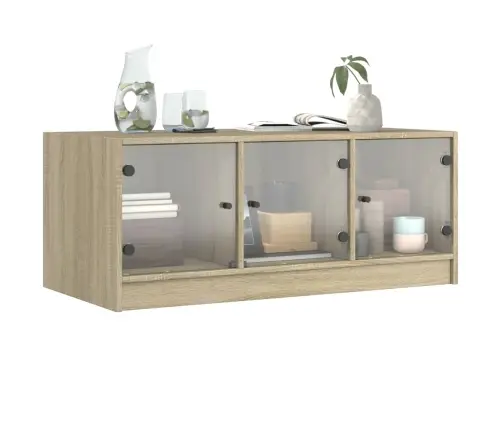 Kavos Staliukas Su Stiklinėmis Durelėmis, Ąžuolo, 102X50X42Cm