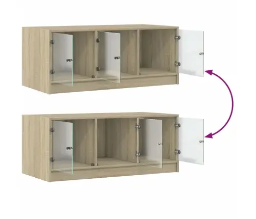 Kavos Staliukas Su Stiklinėmis Durelėmis, Ąžuolo, 102X50X42Cm