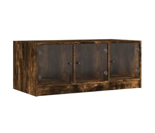 Kafijas Galdiņš Ar Stikla Durvīm, Koka Krāsa, 102X50X42 Cm Vidaxl