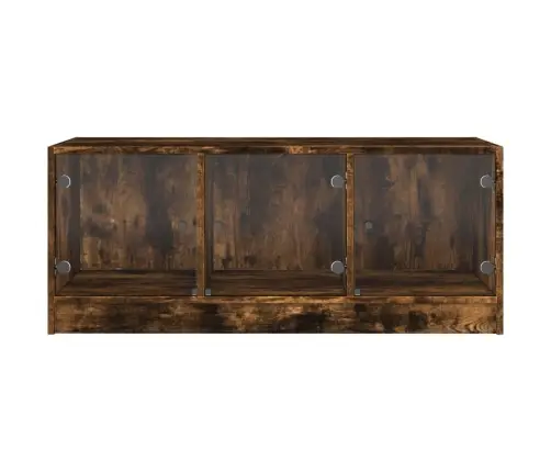 Kafijas Galdiņš Ar Stikla Durvīm, Koka Krāsa, 102X50X42 Cm Vidaxl