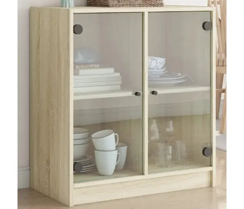 Skapītis Ar Stikla Durvīm, Ozols 68X37X75,5 Cm Vidaxl