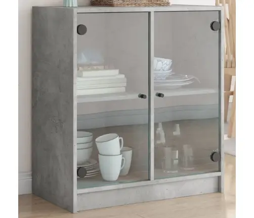 Klaasustega Külgkapp, Betoonhall, 68 X 37 X 75,5 Cm