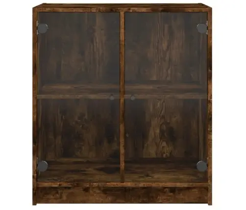 Skapītis Ar Stikla Durvīm, Koka Krāsa, 68X37X75,5 Cm Vidaxl