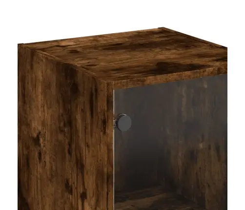 Augstais Skapis Ar Stikla Durvīm, Koka Krāsa, 35X37X142 Cm Vidaxl