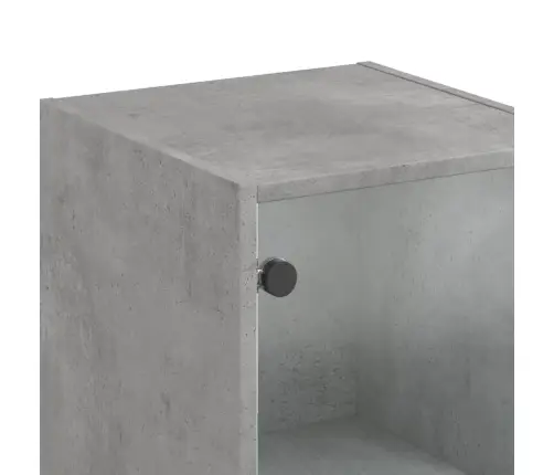 Augstais Skapis Ar Stikla Durvīm, Betona Pelēks, 35X37X142 Cm Vidaxl