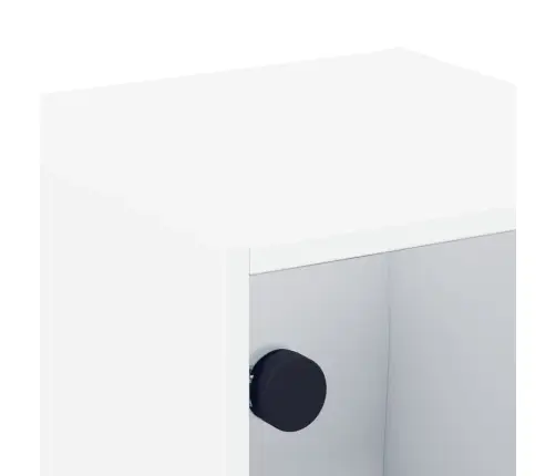 Naktsskapītis Ar Stikla Durvīm, Balts, 35X37X35 Cm Vidaxl