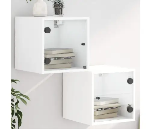 Naktinės Spintelės Su Durelėmis, 2Vnt., Baltos, 35X37X35Cm