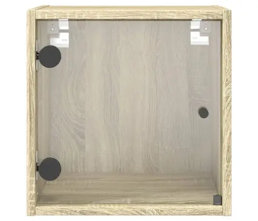 Naktsskapītis Ar Stikla Durvīm, Ozola Krāsa, 35X37X35 Cm Vidaxl Naktsskapītis Ar Stikla Durvīm, Ozola Krāsa, 35X37X35 Cm Vidaxl