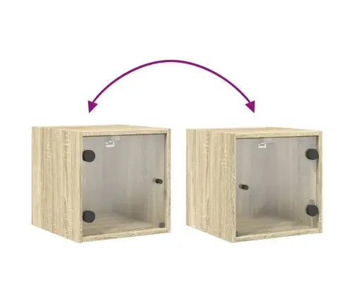 Naktsskapītis Ar Stikla Durvīm, Ozola Krāsa, 35X37X35 Cm Vidaxl Naktsskapītis Ar Stikla Durvīm, Ozola Krāsa, 35X37X35 Cm Vidaxl