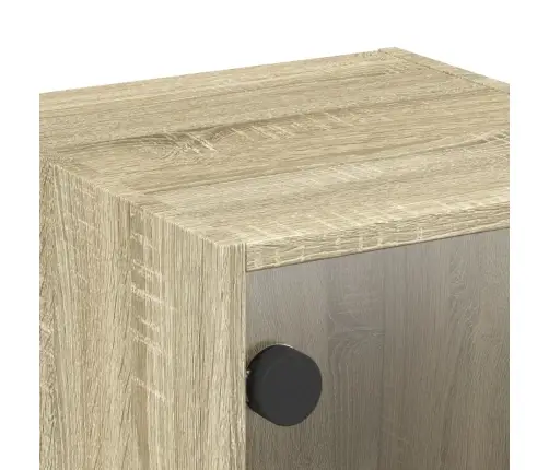 Naktsskapītis Ar Stikla Durvīm, Ozola Krāsa, 35X37X35 Cm Vidaxl Naktsskapītis Ar Stikla Durvīm, Ozola Krāsa, 35X37X35 Cm Vidaxl