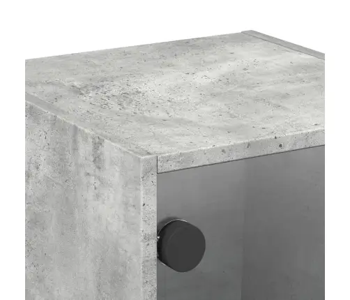 Naktsskapītis Ar Stikla Durvīm, Betona Pelēks, 35X37X35 Cm Vidaxl