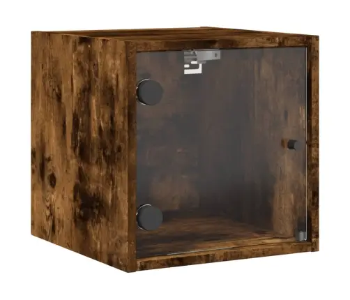 Naktsskapītis Ar Stikla Durvīm, Koka Krāsā, 35X37X35 Cm Vidaxl