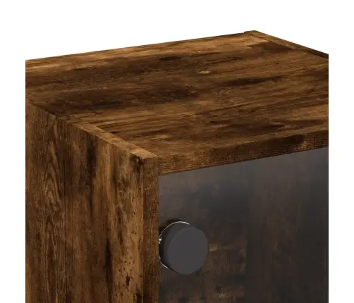 Naktsskapītis Ar Stikla Durvīm, Koka Krāsā, 35X37X35 Cm Vidaxl