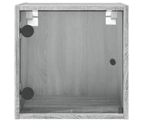 Naktsskapītis Ar Stikla Durvīm, Pelēka Ozola, 35X37X35 Cm Vidaxl Naktsskapītis Ar Stikla Durvīm, Pelēka Ozola, 35X37X35 Cm Vidaxl