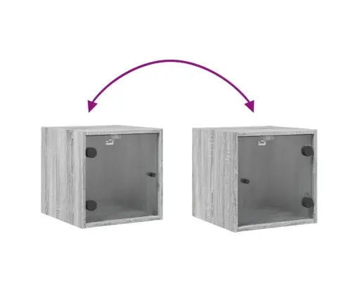 Naktsskapītis Ar Stikla Durvīm, Pelēka Ozola, 35X37X35 Cm Vidaxl Naktsskapītis Ar Stikla Durvīm, Pelēka Ozola, 35X37X35 Cm Vidaxl