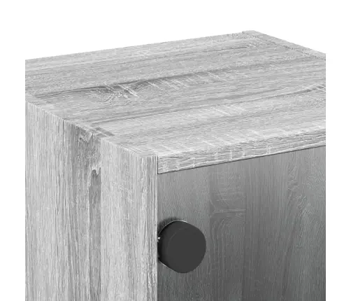 Naktsskapītis Ar Stikla Durvīm, Pelēka Ozola, 35X37X35 Cm Vidaxl Naktsskapītis Ar Stikla Durvīm, Pelēka Ozola, 35X37X35 Cm Vidaxl