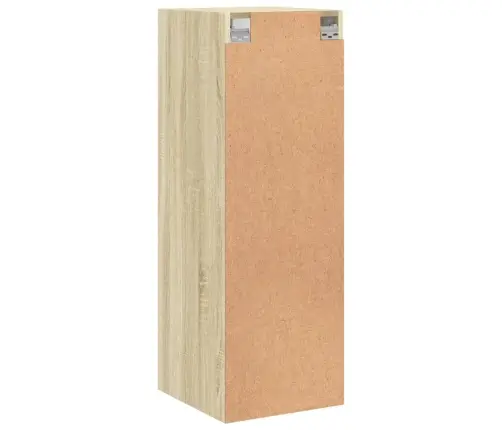 Sieninė Spintelė Su Stiklinėmis Durelėmis, Ąžuolo, 35X37X100Cm