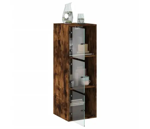 Skapītis Ar Stikla Durvīm, Koka Krāsa, 35X37X100 Cm Vidaxl