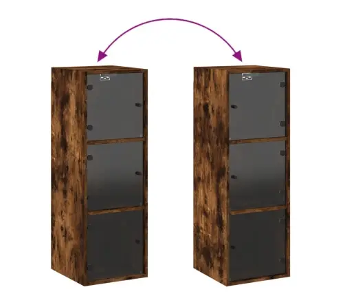 Skapītis Ar Stikla Durvīm, Koka Krāsa, 35X37X100 Cm Vidaxl