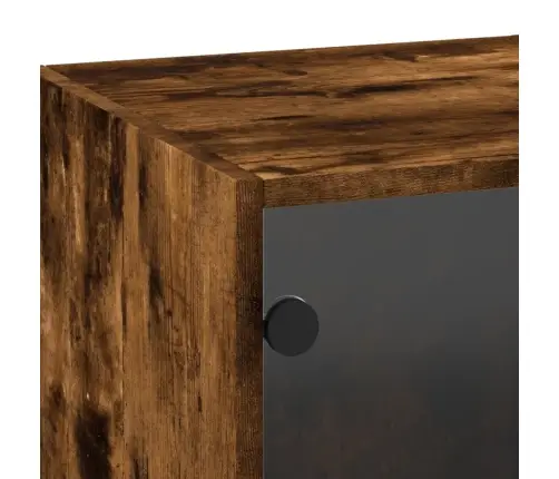 Skapītis Ar Stikla Durvīm, Koka Krāsa, 35X37X100 Cm Vidaxl